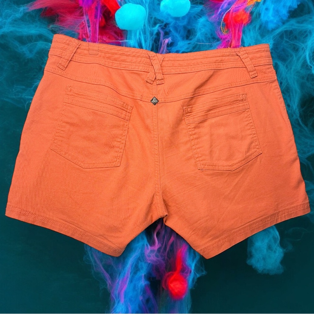 PrAna Organic Cotton Burnt Orange Elle Hiking Shorts Women's Sz 12 - Picture 2 of 8